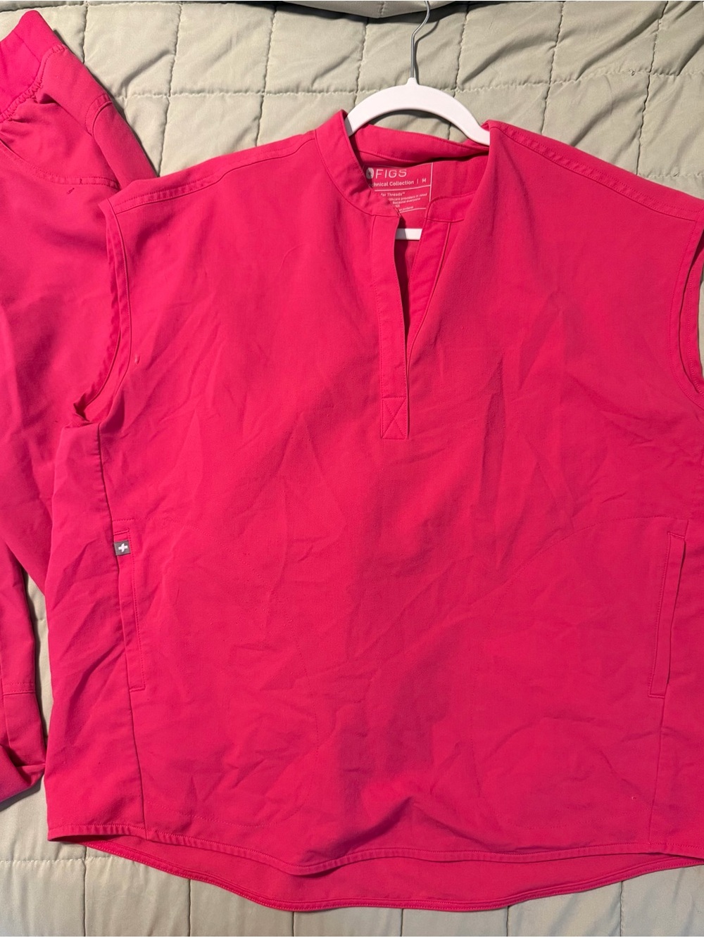 FIGS Straight Leg Scrub Pants in Bright Pink - Picture 2 of 6
